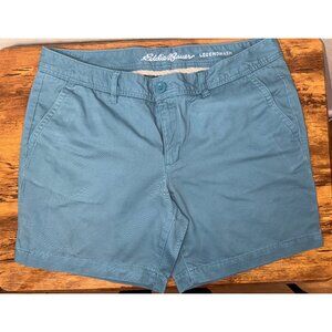 Eddie Bauer Legendwash Blue Ladies Chino Shorts Size 12 Spring Summer Women's